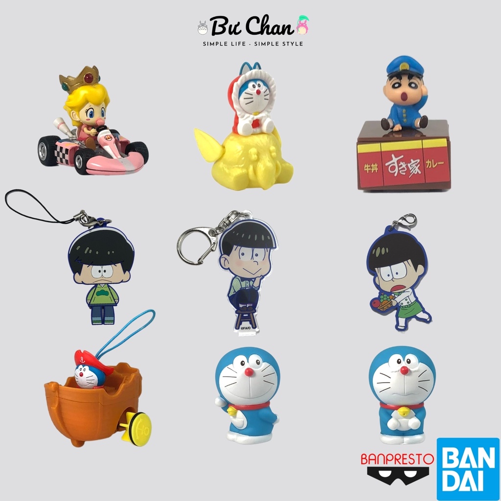 [BANPRESTO Chính hãng] Móc khóa - Mô hình &amp; Xe cót Doraemon Nobita Shin Bút Chì