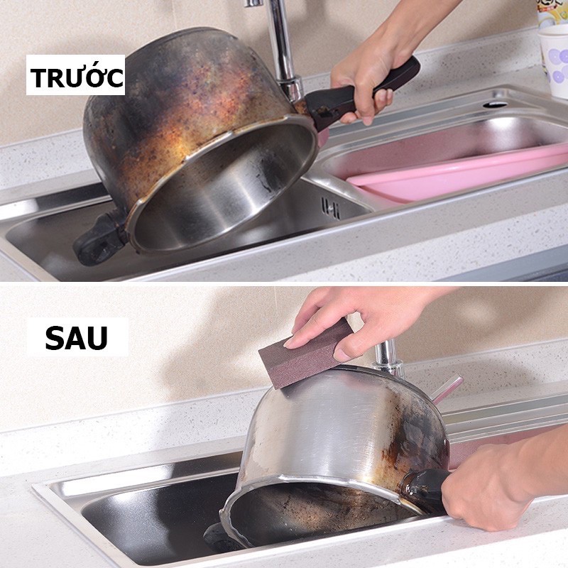 Mút Xốp Cọ (Chà) Nồi Niêu, Xoong Chảo, Inox, Bồn Sứ - Miếng Rửa Chén Bát Đa Năng