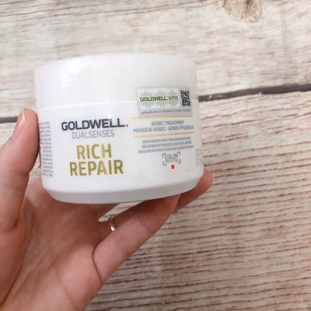 [Siêu rẻ] MẶT NẠ Ủ TÓC GOLDWELL DUALSENSES RICH REPAIR 60S SIÊU PHỤC HỒI TÓC HƯ TỔN 200ML