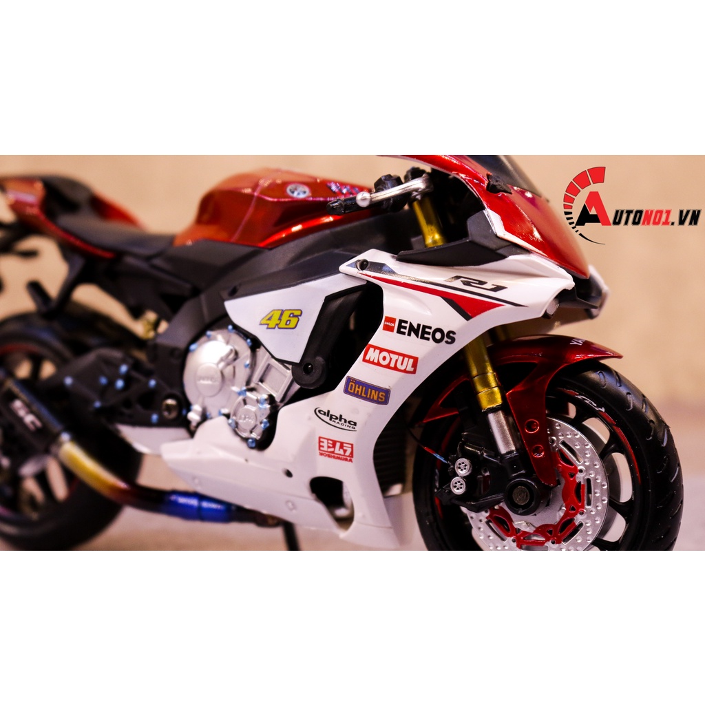 MÔ HÌNH XE YAMAHA YZF R1M RED ĐỘ PÔ AR KIM LOẠI AUTONO1 D135