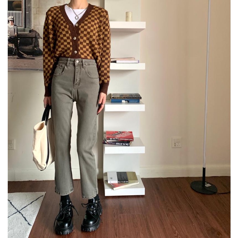  Quần denim lưng cao xẻ tà cá tính cho nữ 46545 | BigBuy360 - bigbuy360.vn