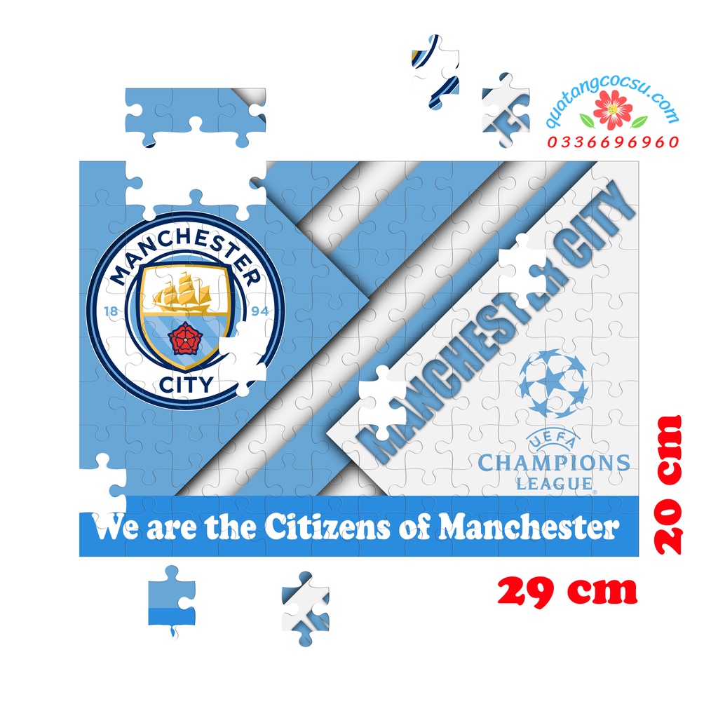 Tranh Xếp Hình Manchester City Nhiều Mẫu, Tranh Ghép Hình Manchester City 120 Mảnh