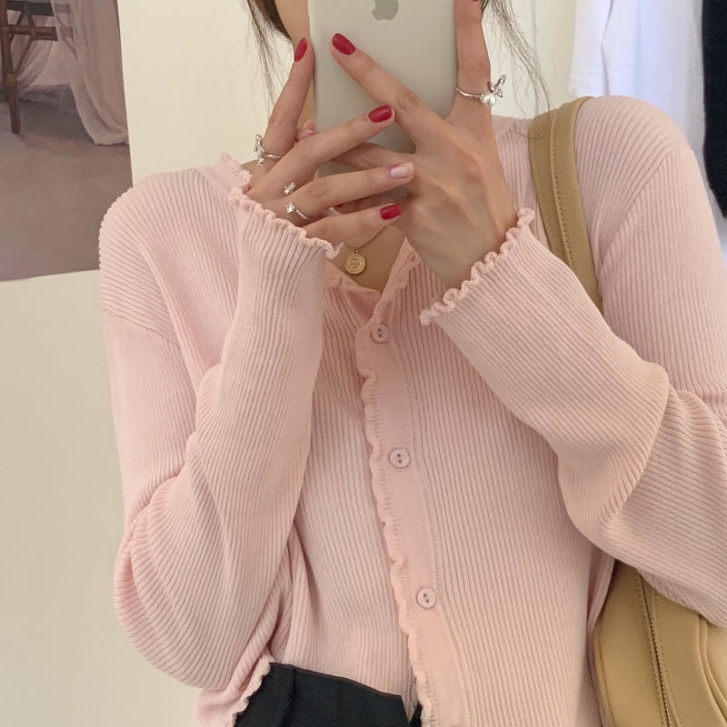 Áo khoác Cardigan dệt kim dài tay thiết kế mới thời trang mùa thu theo phong cách hàn quốc cho nữ