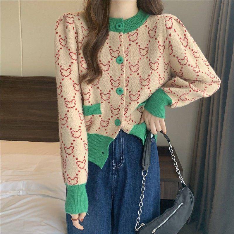 Áo Sweater Dệt Kim Họa Tiết Chanel Màu Tương Phản Thời Trang Mùa Xuân Cho Nữ 06