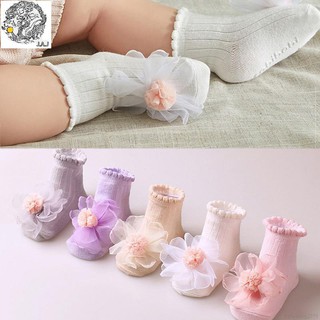 Vớ Cotton Phối Ren Hoa Dễ Thương Dành Cho Bé Gái