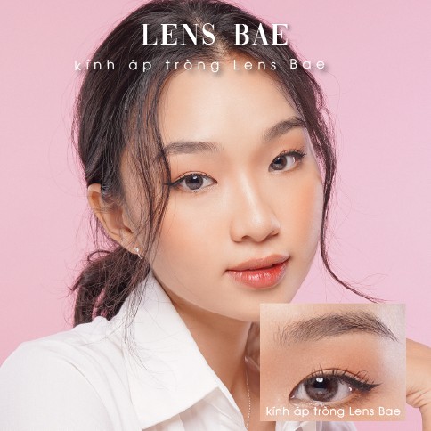 lens nâu tự nhiên giãn tròng cho mắt yếu PEARL LATTE  chất liệu PC Hydrogel  kính áp tròng có cận Hàn Quốc DABAE Hãng