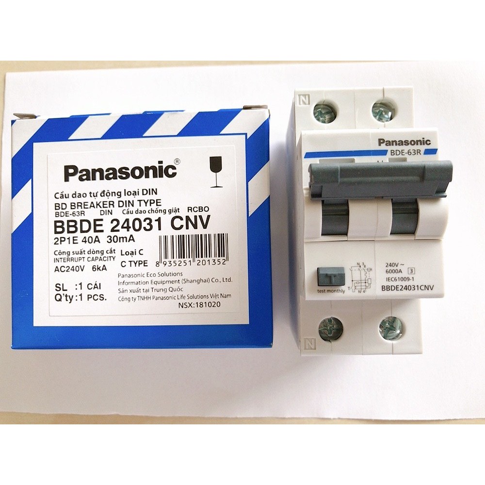 Aptomat chống rò, Aptomat chống giật Panasonic 40A - 30mA