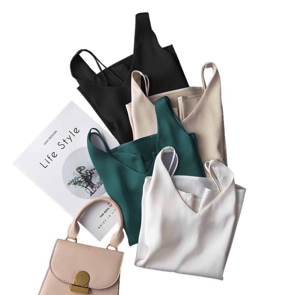 áo lụa cổ tim dai dây phía sau _ Áo 2 dây lụa Vintage AL02 | BigBuy360 - bigbuy360.vn