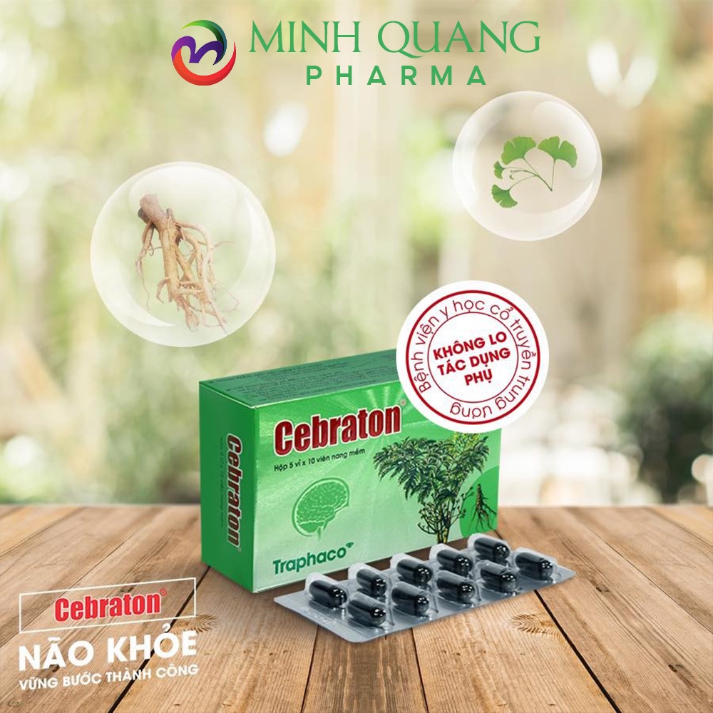 Hoạt huyết dưỡng não CEBRATON TRAPHACO bổ não, tăng cường trí nhớ hộp 50 viên