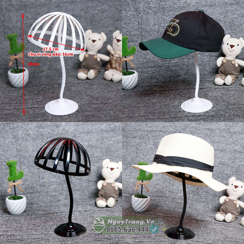 Kệ treo mũ người lớn - Kệ trưng bày mũ nón tại cửa hàng, shop | Manocanh đầu đội mũ