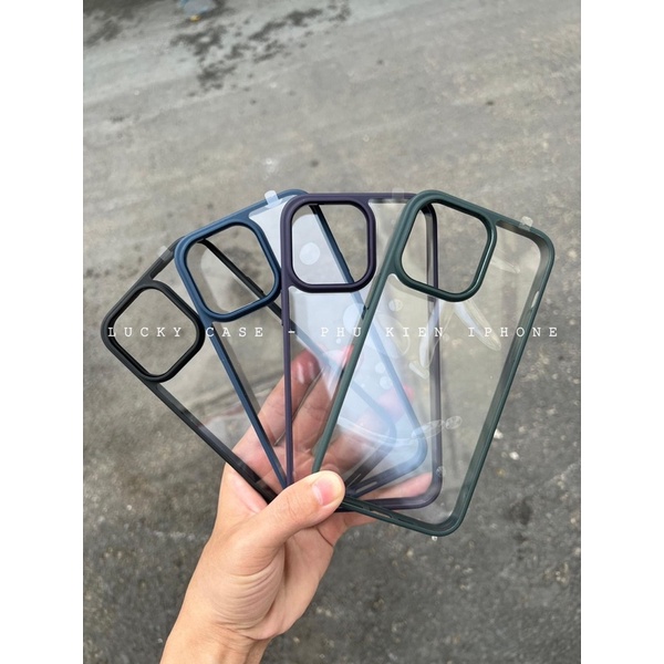 Ốp LIKGUS Viền màu lưng trong iPhone 14/14Max/14Pro/14ProMax/13ProMax/13Pro/13