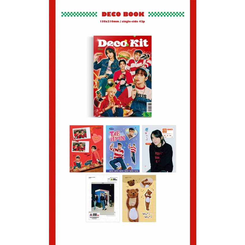 WASHI TAPE/ Notebook/ deco book/ túi nhựa có khuy bấm của set deco TXT- hàng chính hãng