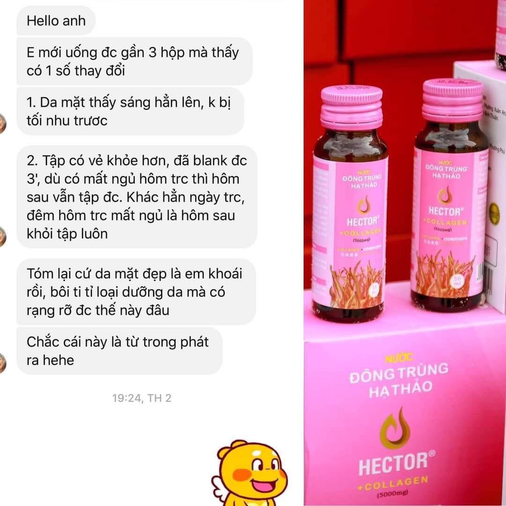 (Chính Hãng) Nước Uống Collagen Đông Trùng Hạ Thảo Hector Collagen Dạng Nước Hộp 10 Chai 50ml