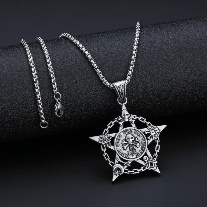 Dây Chuyền Nam Nữ Titan Skull Star - Vòng Cổ Nam Nữ - [ FREE SHIP ]