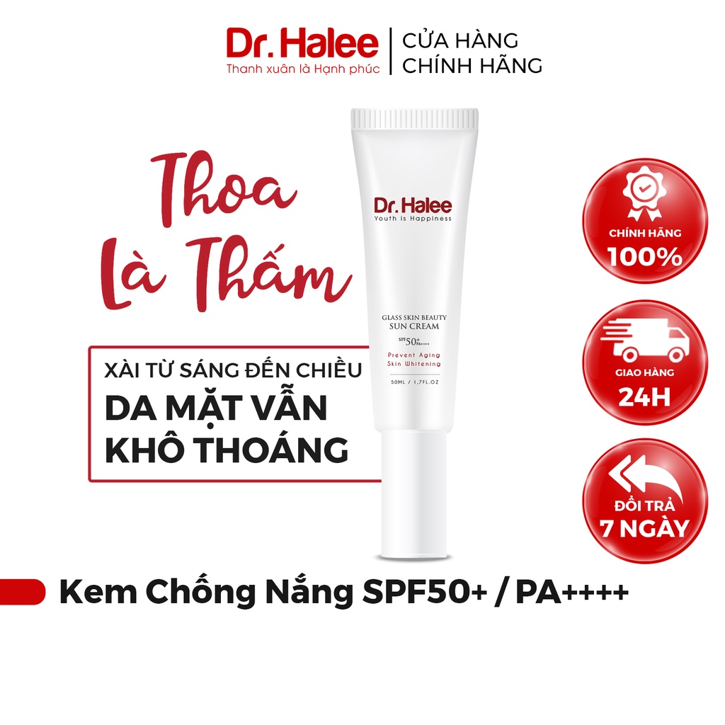 Combo Kem Chống Nắng SPF50+ / PA++++ - Serum Dược Mụn Dr Halee ACNE REVOLUTION