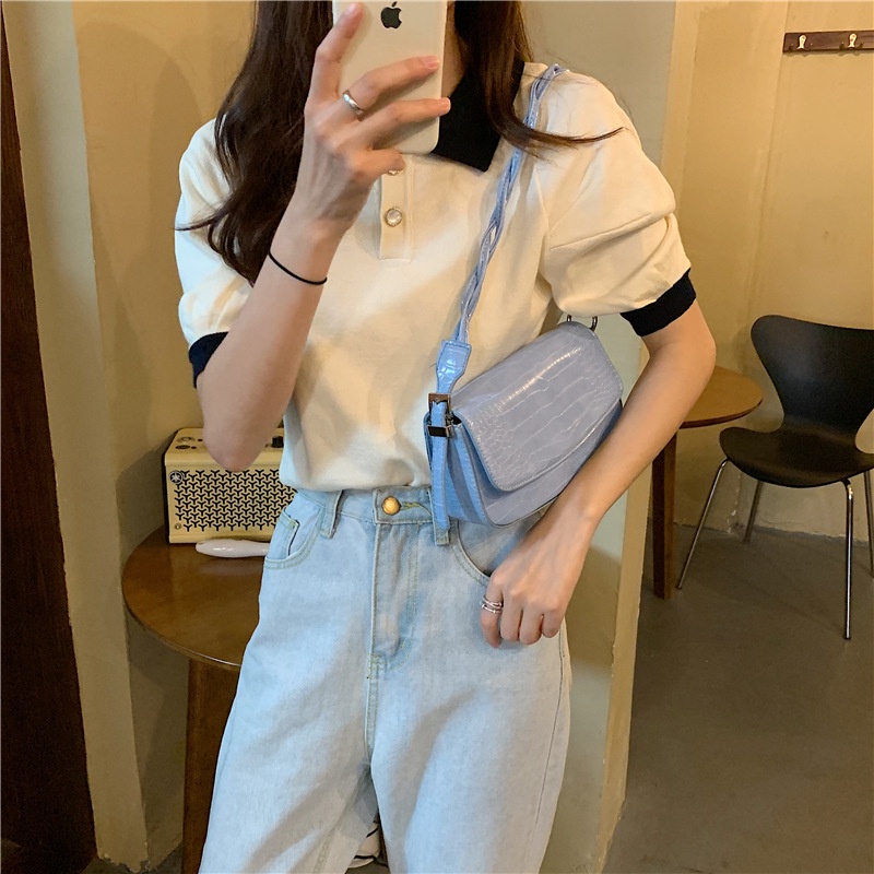 Túi đeo chéo IELGY họa tiết da cá sấu phong cách thời trang cho nữ