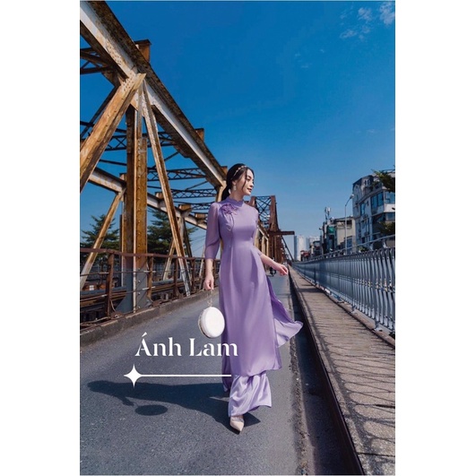 BỘ ÁO DÀI TÍM THIẾT KẾ MỚI NHẤT 2022