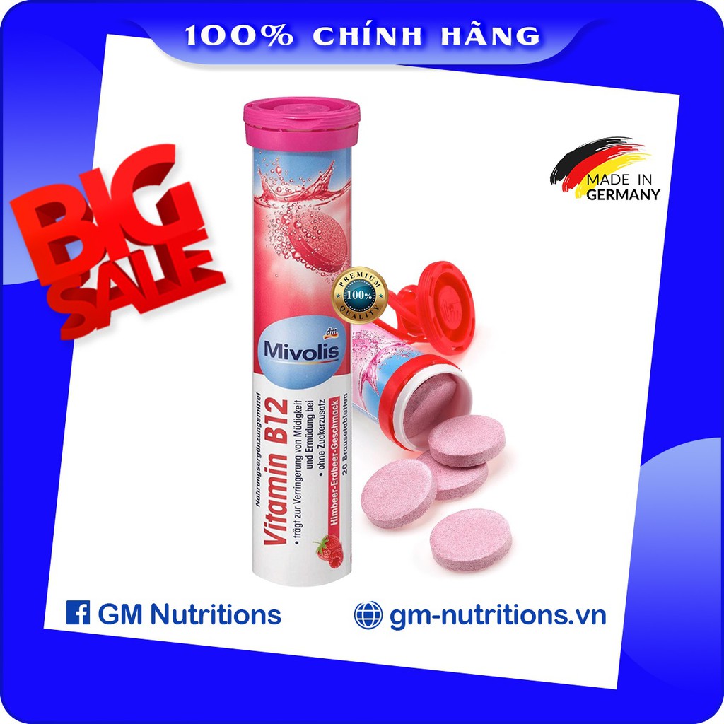 Viên sủi tăng sức đề kháng Mivolis Vitamin B12 Nội Địa Đức