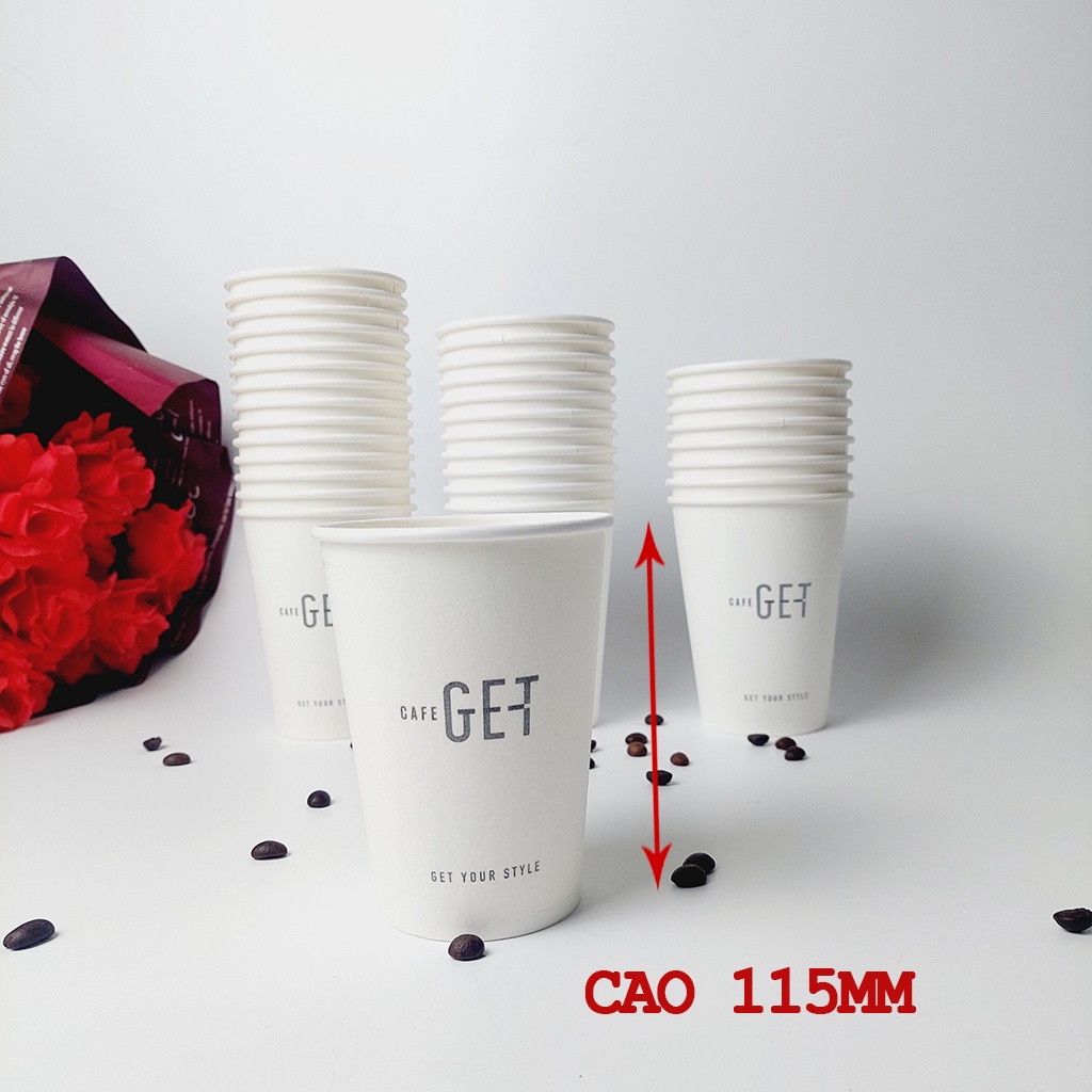 50 cốc giấy 360ml - 12oz GET TRẮNG NHẬP KHẨU HÀN QUỐC