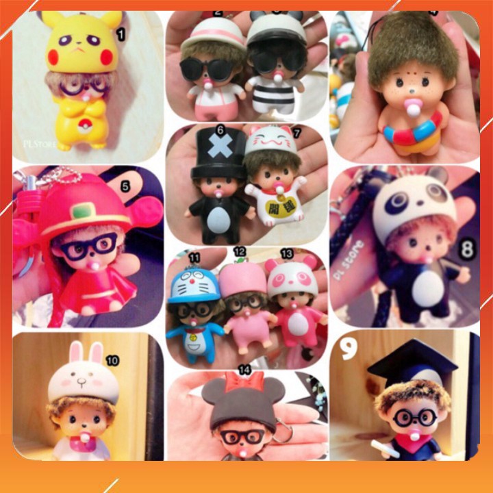 Móc khoá bé tóc xù mẫu cute