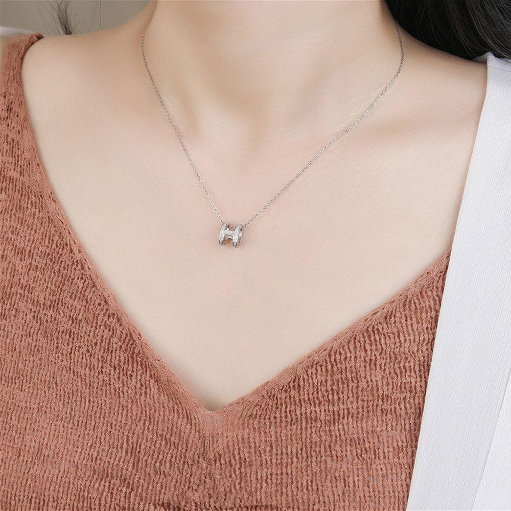 QQMALL Dây Chuyền Mặt Chữ Cái Thời Trang Hàn Quốc Ngọt Ngào Cho Nữ