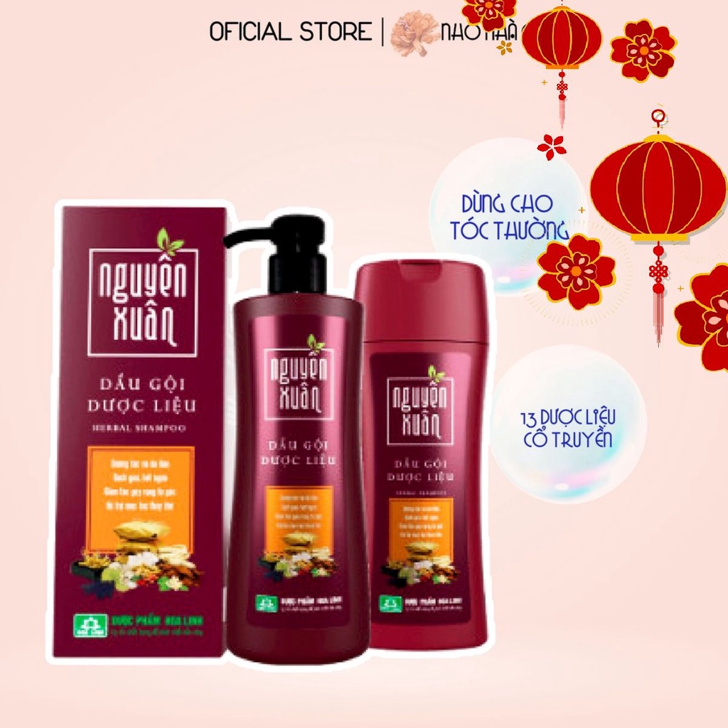 Dầu gội Dược liệu Nguyên Xuân nâu 200ml (Dành cho tóc thường &amp; da đầu dầu)