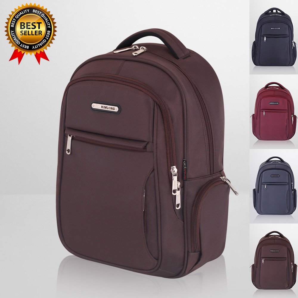 Balo laptop 16 inch, có ngăn chống sốc laptop, thiết kế thời trang, chống nước, siêu bền, chính hãng Kim Long K37 nâu
