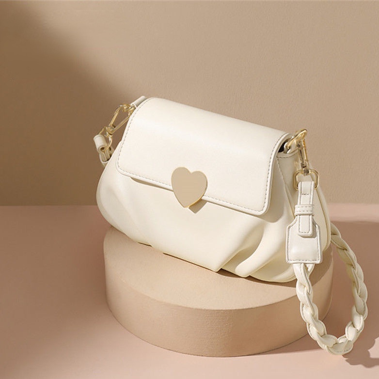 Túi Đeo Chéo Vai Hình Tròn Nhỏ Thiết Kế Đặc Biệt Có Khóa Hình Trái Tim Đám Mây Mẫu Mới 2022 Dành Cho Bạn Nữ Sinh