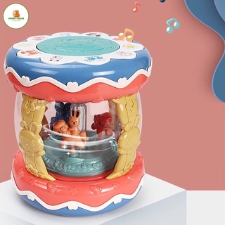 ĐỒ CHƠI VÒNG ĐU QUAY KÈM ĐÁNH TRỐNG, PHÁT NHẠC, HỌC TIẾNG ANH CHO BÉ (KÈM 1 DÂY SẠC)