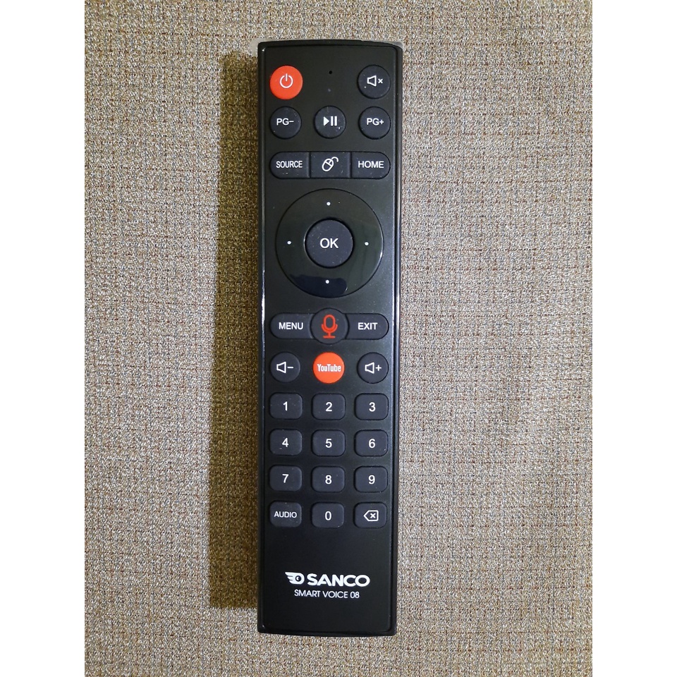 Remote Điều khiển tivi Sanco giọng nói- Hàng chính hãng theo TV 100% Tặng kèm Pin!!!