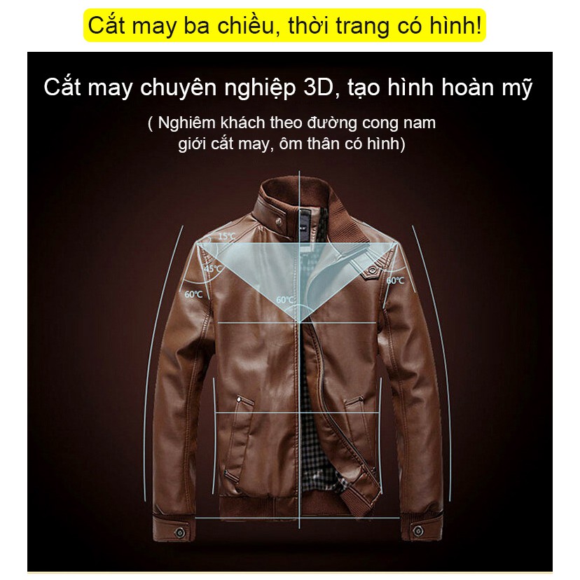 Áo khoác da ôm dáng vừa vặn thời trang dành cho nam