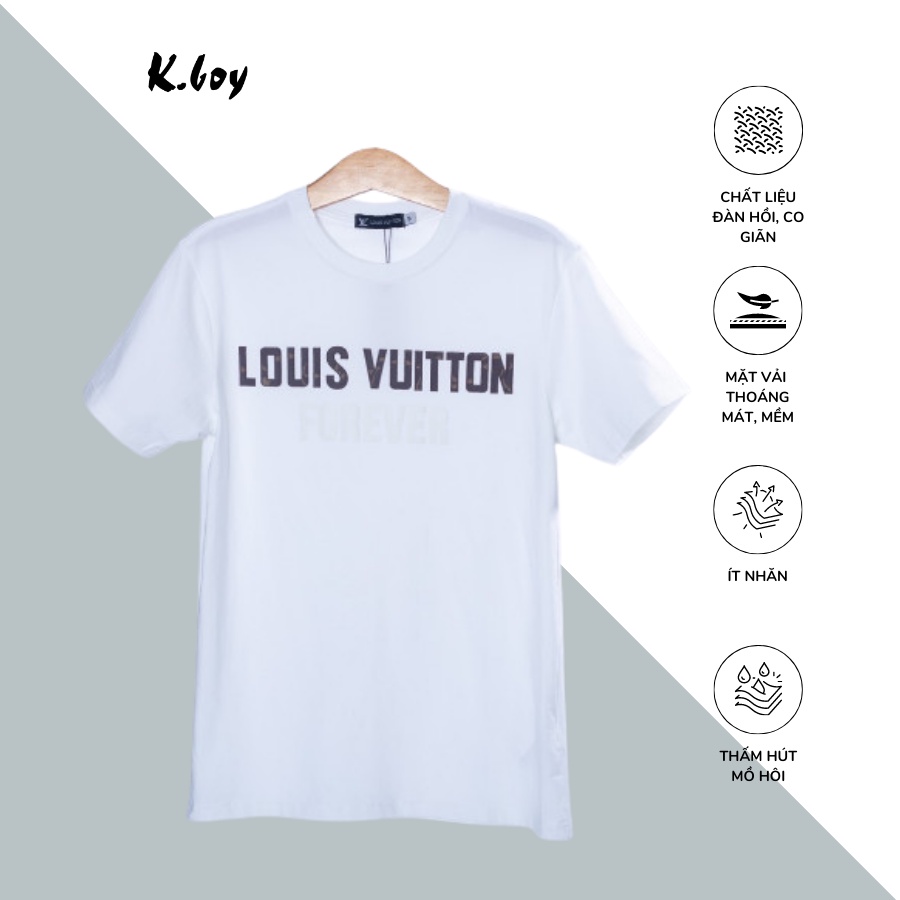 Áo thun phông nam 100% Cotton co giãn 2 màu Trắng Đen tay ngắn cổ tròn dáng ôm phối cực cá tính - V108