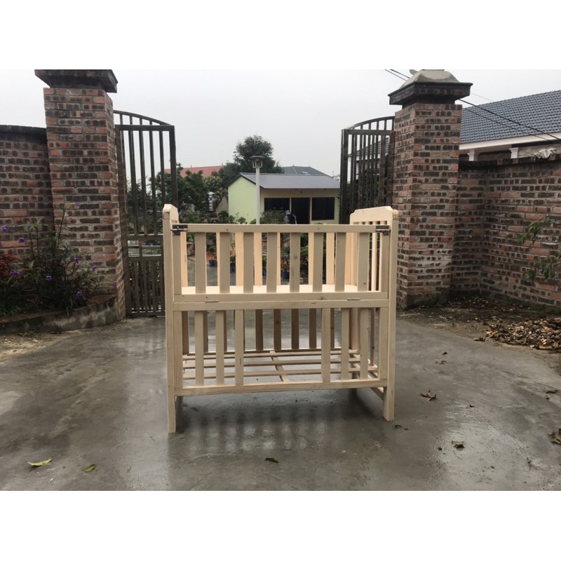 Cũi 2 Tầng Trẻ Em Chất Liệu Gỗ Thông Nhập Khẩu Có Giát Để Đồ Tặng Ga Chống Thấm | BigBuy360 - bigbuy360.vn