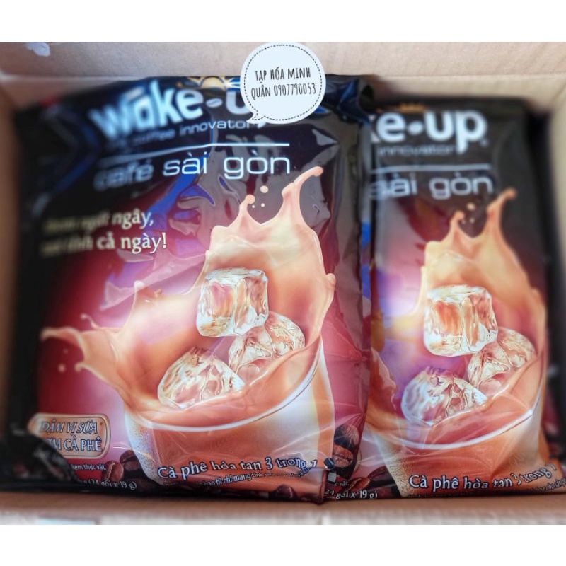 CÀ PHÊ SỮA ĐÁ WAKE UP SÀI GÒN HÒA TAN 3 TRONG 1( 24 gói x 19gr)