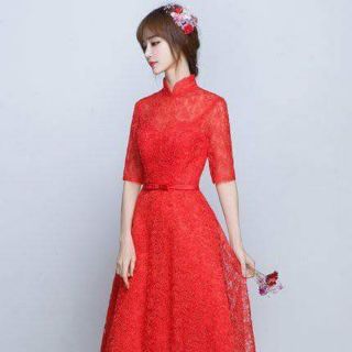 Đầm xòe cổ tàu tay lỡ