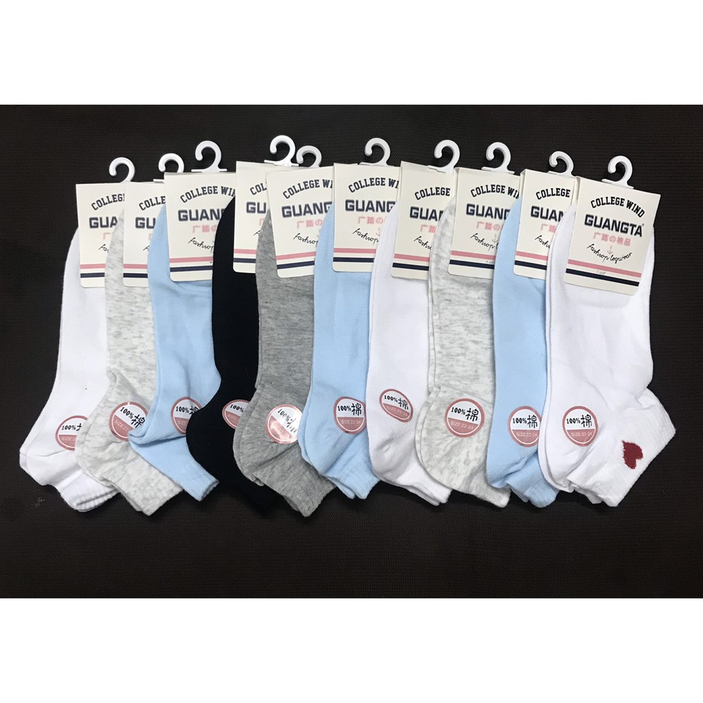 Combo 5 đôi vớ sọc và tim , thun cotton , mode HÀN QUỐC ,loại tốt thương hiệu GUANGTA , ảnh thật