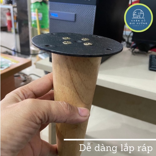 COMBO 4 CHÂN GỖ CAO SU TRÒN 15CM