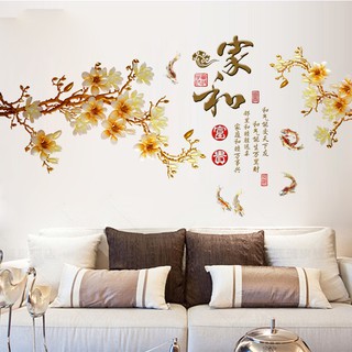 Decal dán tường Hoa mai vàng
