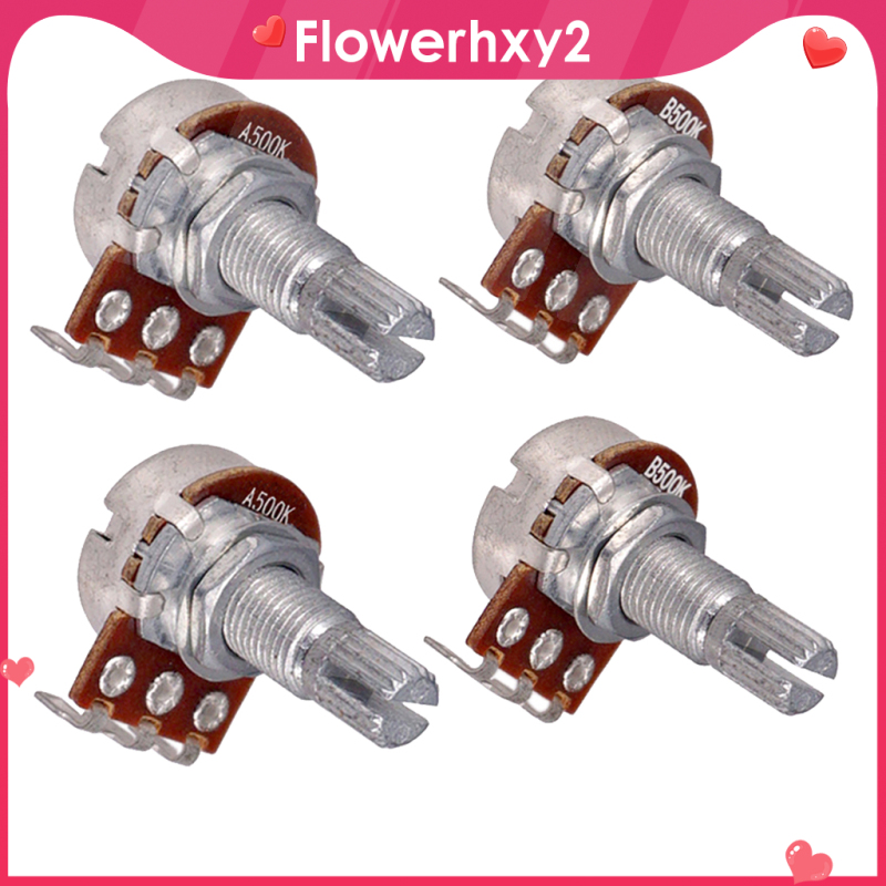 [ReadyStock]4pcs 500K-Ohm Long-Shaft Guitar Volume Tone Audio Taper Potentiometer Pots