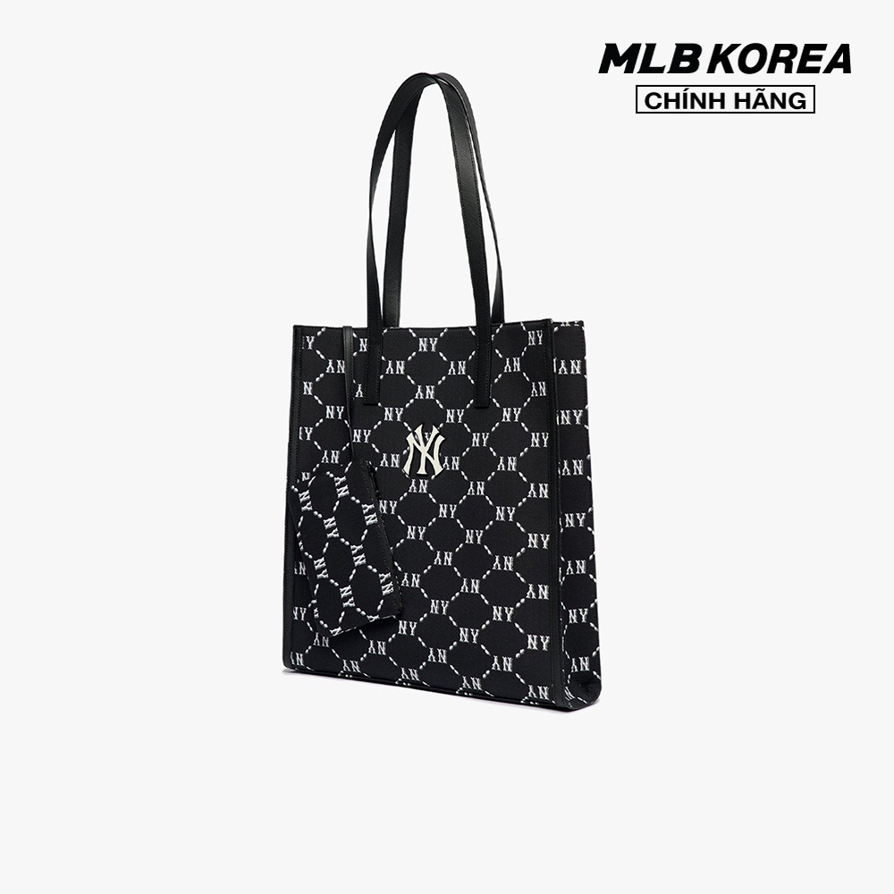 MLB - Túi tote chữ nhật Monogram Diamond Jacquard 3AORM012N-50BKS