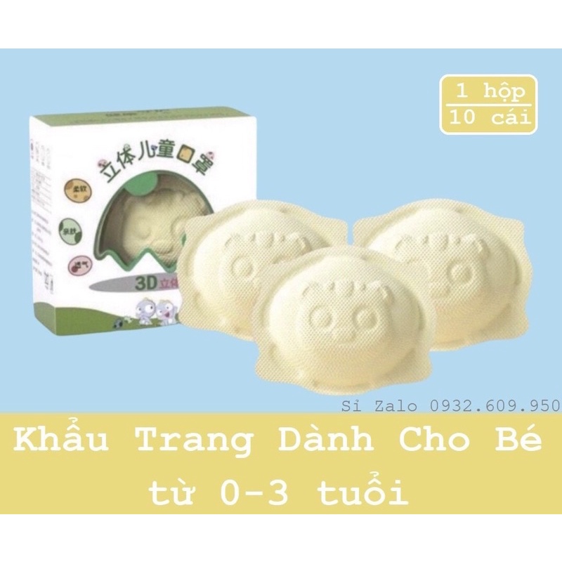 [SIÊU RẺ - 1 hộp 10 cái] khẩu trang Gấu Vàng dành cho bé từ 0-3 tuổi