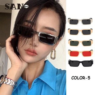 Kính mát uv400 gọng kim loại chữ nhật nhỏ thời trang hip hop