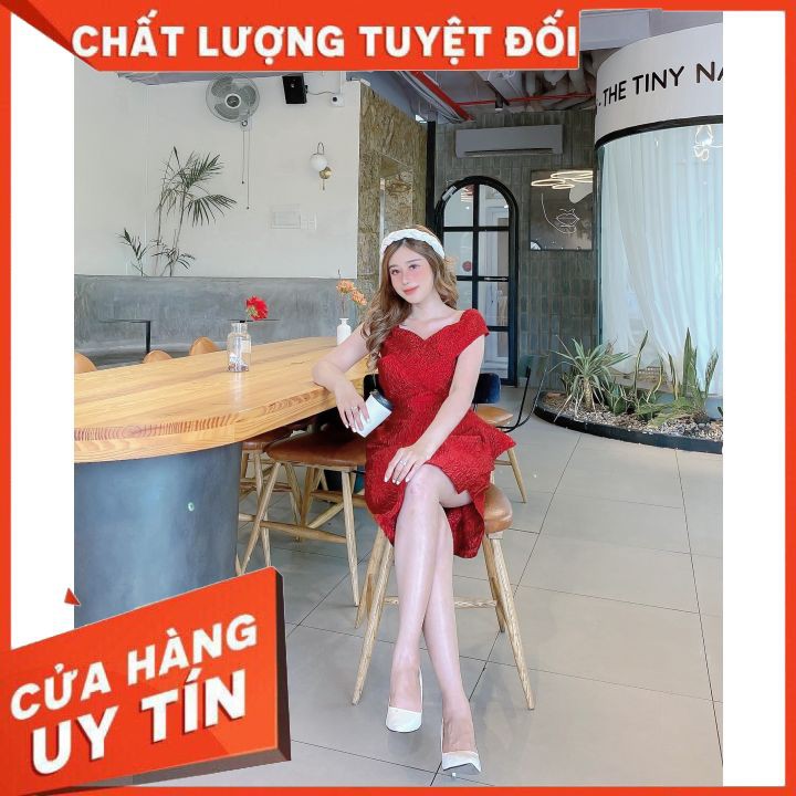 Đầm Bẹt Vai [CoCo Shop] Đầm Hoa Nổi Bẹt Vai - Thời Trang Thiết Kế | BigBuy360 - bigbuy360.vn