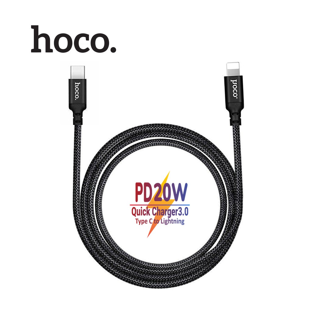 Cáp Sạc Hoco X14 PD 20W Type-C to Lightning - Dây Sạc Nhanh Iphone PD Dây Dù Chống Gãy, Chống Đứt Dài 1M/2M