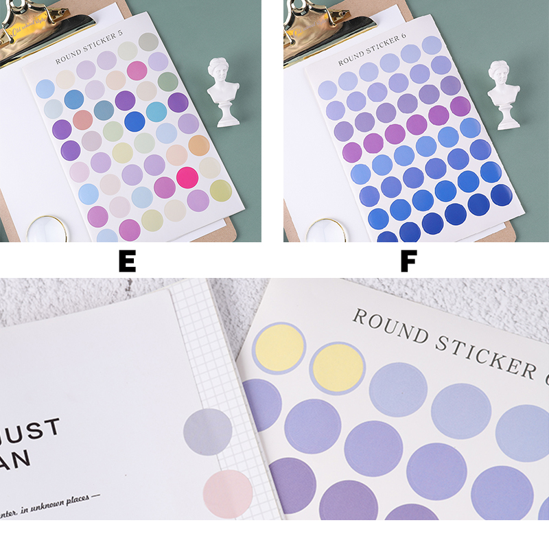 Miếng Dán Trang Trí Sổ Tay Hình Tròn Nhiều Màu Sắc