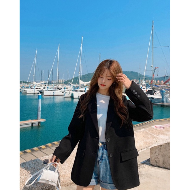 Áo Blazer tay dài màu trơn cho nữ- Áo Blazer Vest Nữ 1 Lớp Khoác Ngoài Dài Tay Nhiều Màu Kiểu Dáng Trẻ Trung