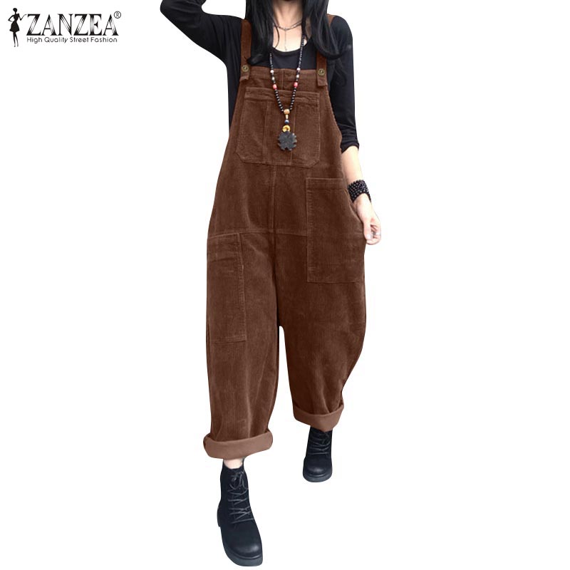 Jumpsuit ZANZEA Thiết Kế Hai Dây Trẻ Trung Thời Trang Cho Nữ