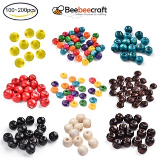 Set 100-500 Hạt Gỗ Tròn Tự Nhiên Dùng Để Xỏ Dây Làm Đồ Trang Sức Thủ Công