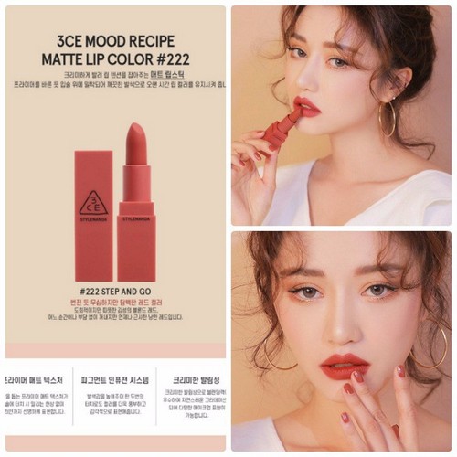 [100% AUTH] Son thỏi lì 3ce Matte Lip Color Mood On &amp; On