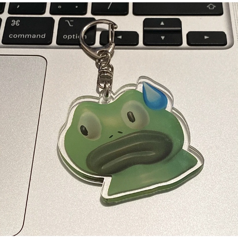 Móc khóa mặt hình chú ếch dễ thương làm từ acrylic